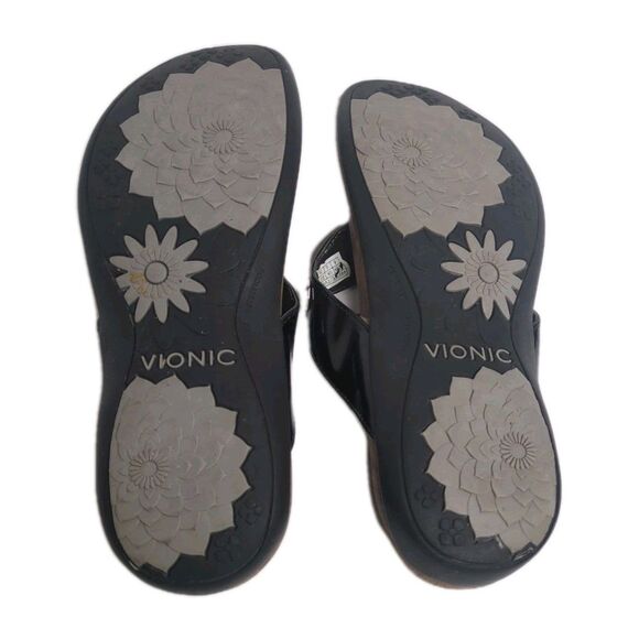 Vionic Sandals Women 8 Black Rest Eve Jeweled Arch Support Thong Flip Flop EU39 - Picture 10 of 13